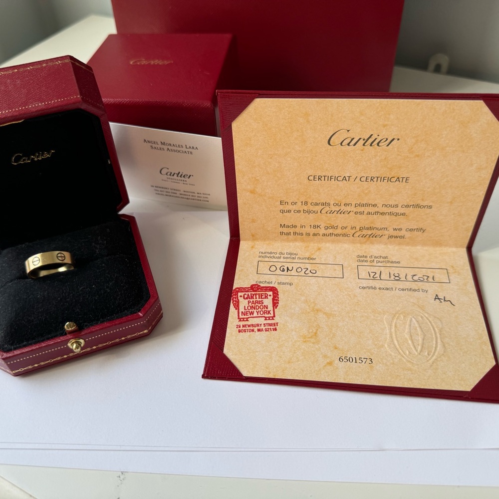 AUTHENTIC Cartier love ring size 56